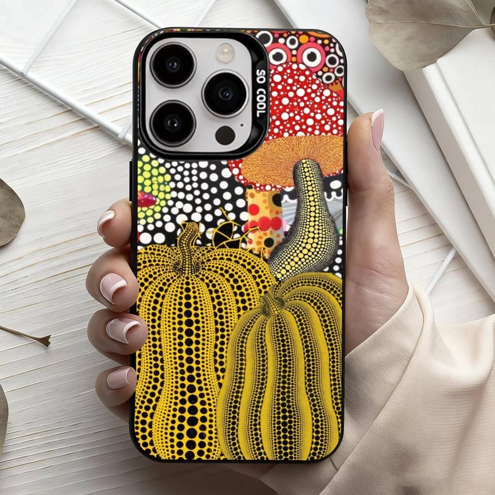 F-Смешная Тыква Y-Яёи К-К-К-Кусама Чехол для Телефона Для iPhone17,16,15,14,13,12,11 Plus,Pro Max Черный Конфетный серебристый чехол для телефона