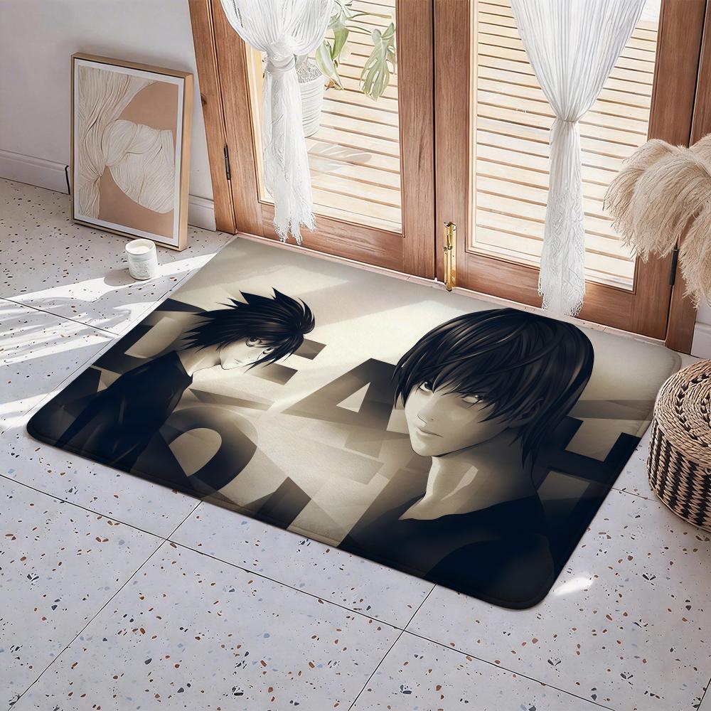 Hot Anime D Death N Note Floor Mat Eco Flannel Doormat Non Slip Odorless Indoor Floor Rug Soft Short Plush Home Mat