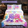 Personalized 3Pcs Bedding SetCare Bears Custom Text Duvet Cover Pillowcase Set Bedroom Gift