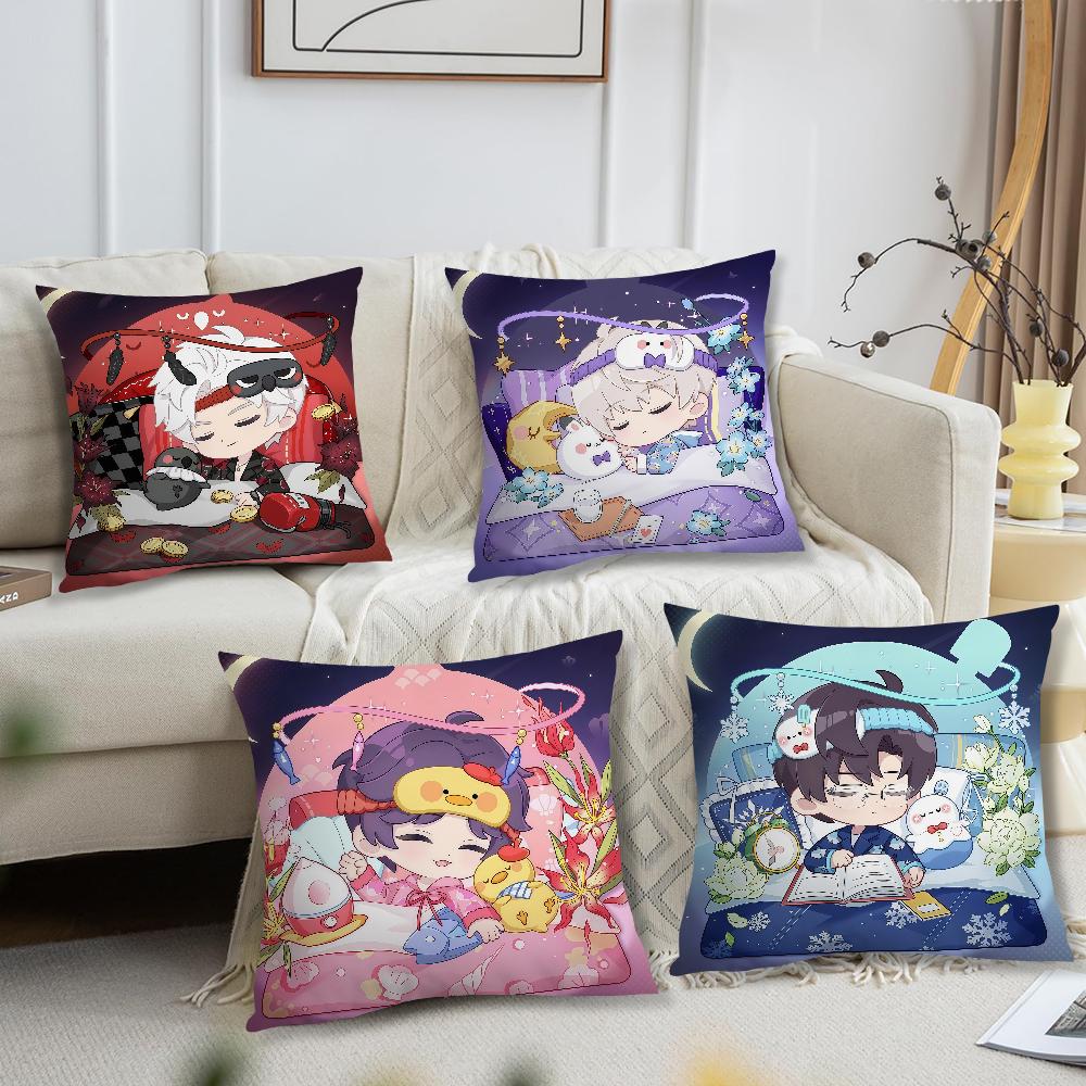 kawaii chibi art sleep Love and Deepspace cushion cover For Pillow Printing Sofa Decoration Home Room Office Nordic Simplicity
