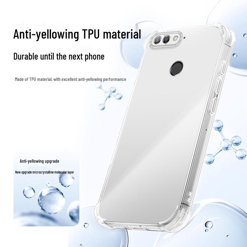Прозрачный противоударный чехол-подушка из ТПУ для Honor 7A и Huawei Enjoy 8e/7x - Премиальное ощущение в стиле Ins