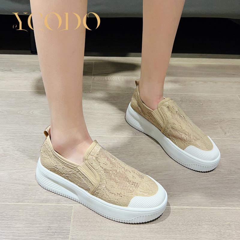 Летние дышащие удобные туфли с эластичной сеткой для студентов и девочек
