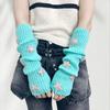 Knitted Arm Warmers Girls Fingerless Long Wrist Gloves Winter Star Arm Sleeves with Thumb Hole for Women Street Wear Parties