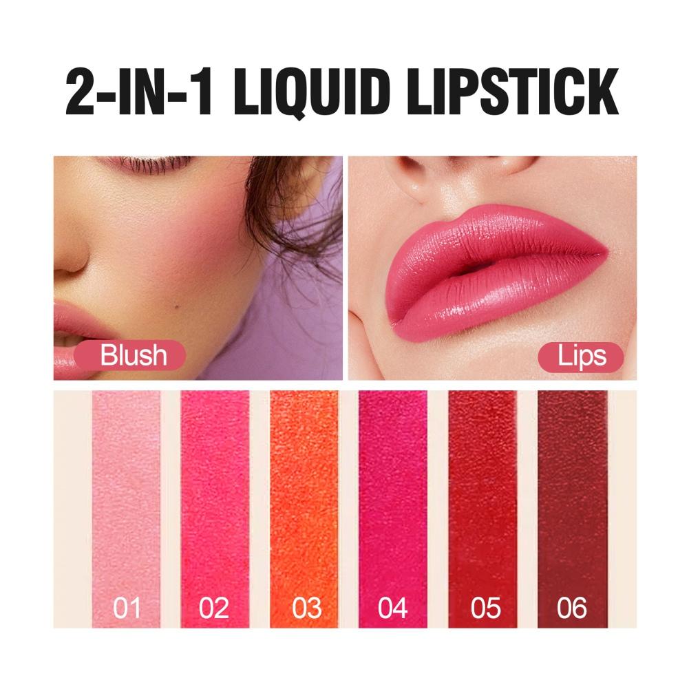 Lip Stain Tint Formula Увлажняющая жидкая помада для щек и глаз