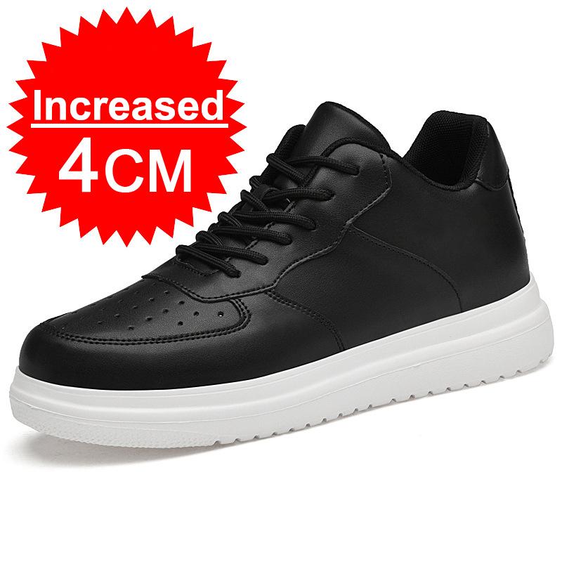 Men Leather Heightening Elevator Shoes Breathable Mesh Height Increase Thick Sole Shoes Man Height Insole 6/8/10CM Men Sneakers