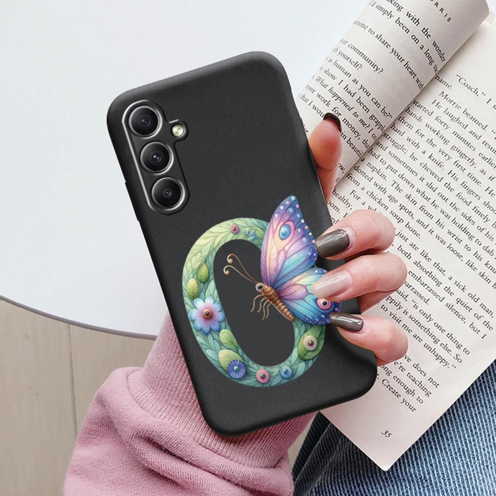 Phone Case For Samsung Galaxy A15 A25 A35 A55 A13 Colorful Letter Love Flower Butterfly Women INS Shell Fundas Bumper Soft Cover