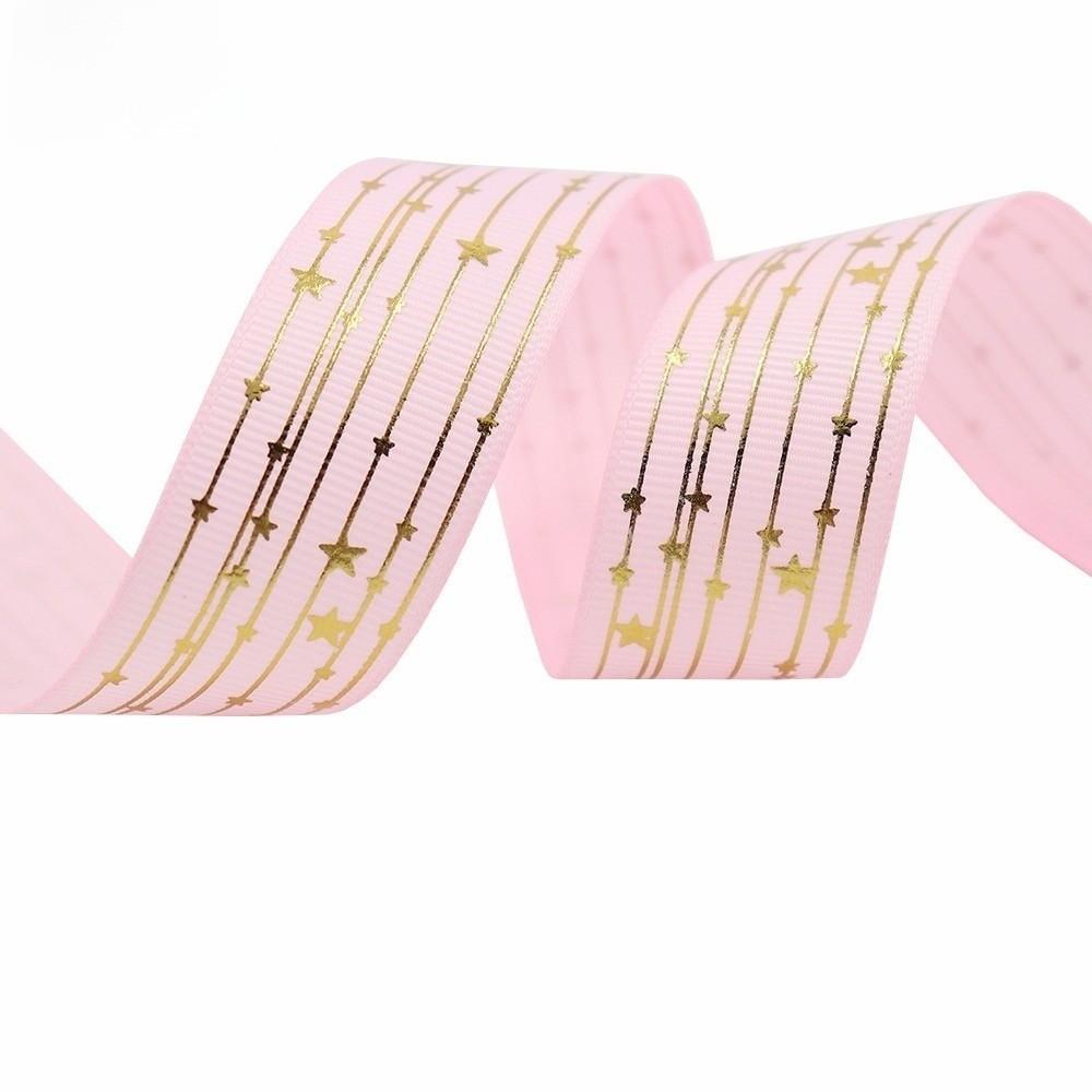 5 Yards Bronzing Stripe Ribbon Gradient Color Star Ribbon Durable Gradient Ribbon Party Decoration