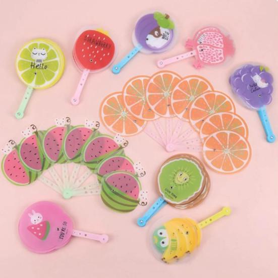 2Pcs Folding Fan Cartoon Fruit Folding Pattern Handheld Fan Lightweight Summer Cooling Fan for Children Gift
