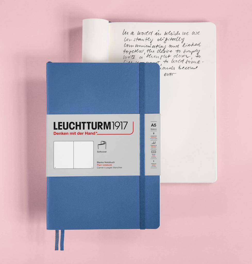 Leuchtturm A5 Dotted Soft Officially Imported Notebook, Grid, Cover, Sage, 361592,