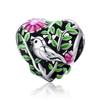 WOSTU Fashion Spring Series Charms Beads Real 925 Sterling Silver Flower Bird Pendent Fit Original DIY Bracelet Necklace Jewelry
