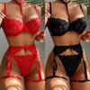Sexy Erotic Lingerie Women Bra Garters Thongs Patchwork See Through Lingerie Set Ladies Sexy Underwear Set Sexy Costumes