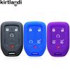 Silicone Car Key Cover Case for GMC Yukon XL Sierra Terrain Acadia for Chevrolet Tahoe 2015-2020 Remote Keyless Holder Keychain