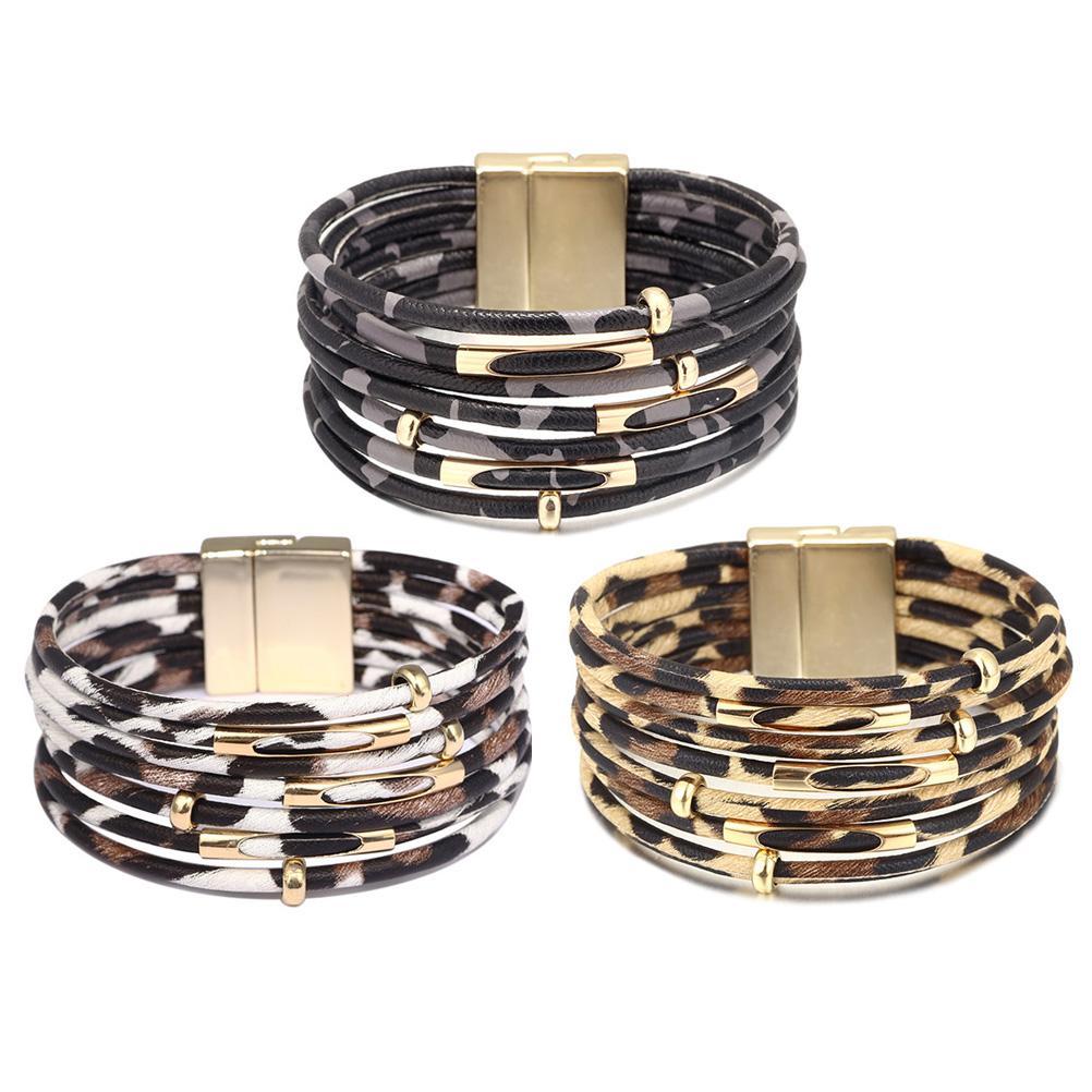 Кожаный браслет-обертка, Браслет с камнями, Ручная работа, Многослойный богемный браслет, Браслет с подвесками