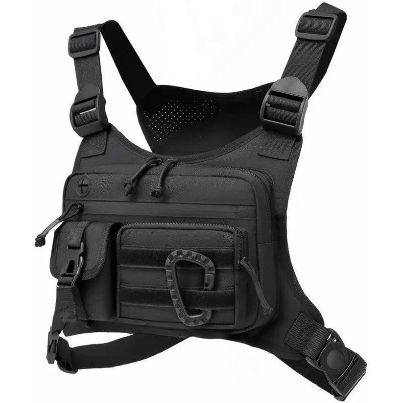 Outdoor Vest Multi-Functional Waterproof Wear-resistant Backpack Men's Chest Bag for Hunting Fishing Camping