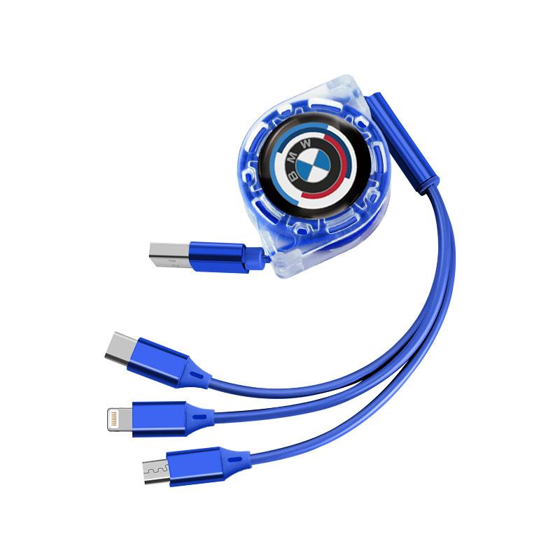JFTX5 BMW Car Fast Charging Cable 3 in 1 UsB Cable Type C Micro USB Key For Performance E92 X3 F30 X5 E70 X3 X6 X2 F40 E90 E36 F20 E46