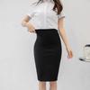 Профессиональная женская юбка-карандаш миди черного цвета с высокой талией - Облегающая летняя юбка А-силуэта для работы