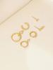 6pcs Women's Fashion Cube Zirconia Pendant Earclips Minimalist Ring Earrings Set for Party Daily Wear Valentine's Day Jewelry