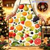 1pc Vibrant Fresh Fruit 2D Printed Apron with Adjustable Waistband, Polyester Cooking Apron Size 52Cm X 73Cm, Suitable for Kitchen Baking, Outdoor BBQ
