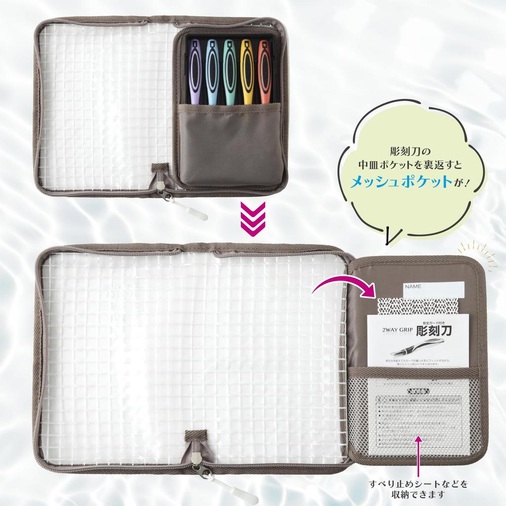 Набор резцов Moribe Creation 2WAYGRIP с защитой для безопасности Прозрачный x Серо-бежевый для правой руки CKT-166