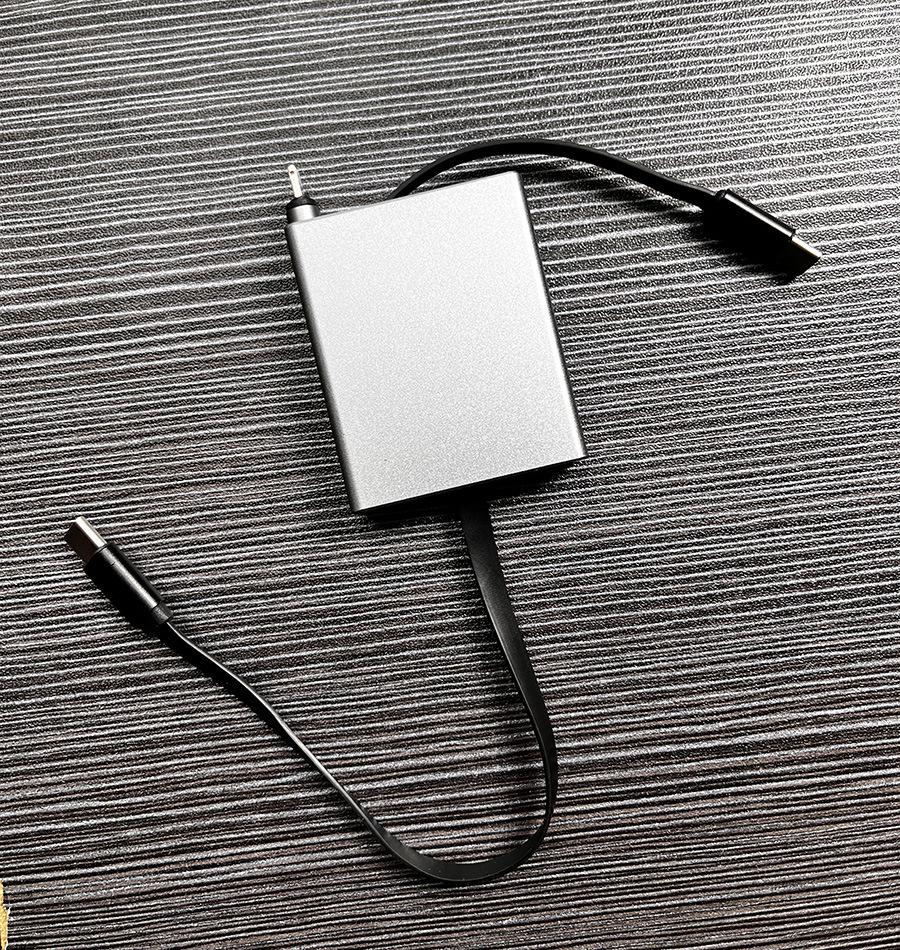 Кабель быстрой зарядки Type-C 66 Вт со спиральной намоткой и USB-адаптером – Односторонний выдвижной, Идеальный подарок для отеля