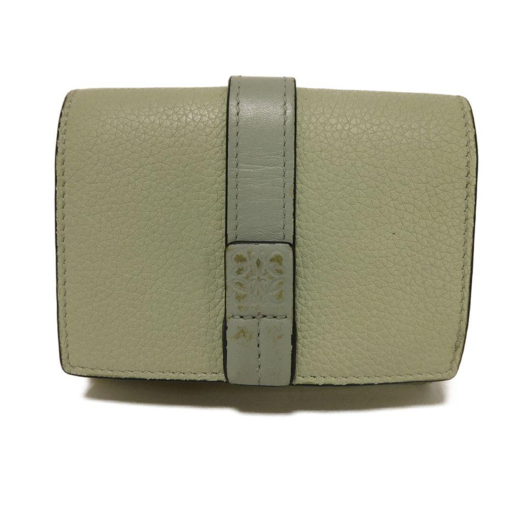 Used 12695 Trifold Wallet C660TR2X03 7942 Pastel Marble Green Ash Gray Brown Anagram Unisex from Japan AUTHENTIC