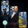 Чехол для телефона V-Van Gogh Starry Night Sunflower Cat для iPhone17,16,15,14,13 Plus,Pro Max Магнитный Для Magsafe Беспроводной Зарядки