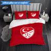3PCS Turkish Football Emblem Bedding Set 2D Printing (Includes 1 Duvet Cover + 2 Pillowcases Coreless), Bedroom decor,Fan gift