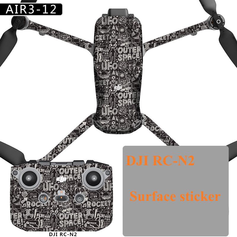 Красочные наклейки для DJI Air 3 Drone Защитная пленка ПВХ Наклейки Поверхностное покрытие кожи для DJI RC 2/RC N2 Аксессуары