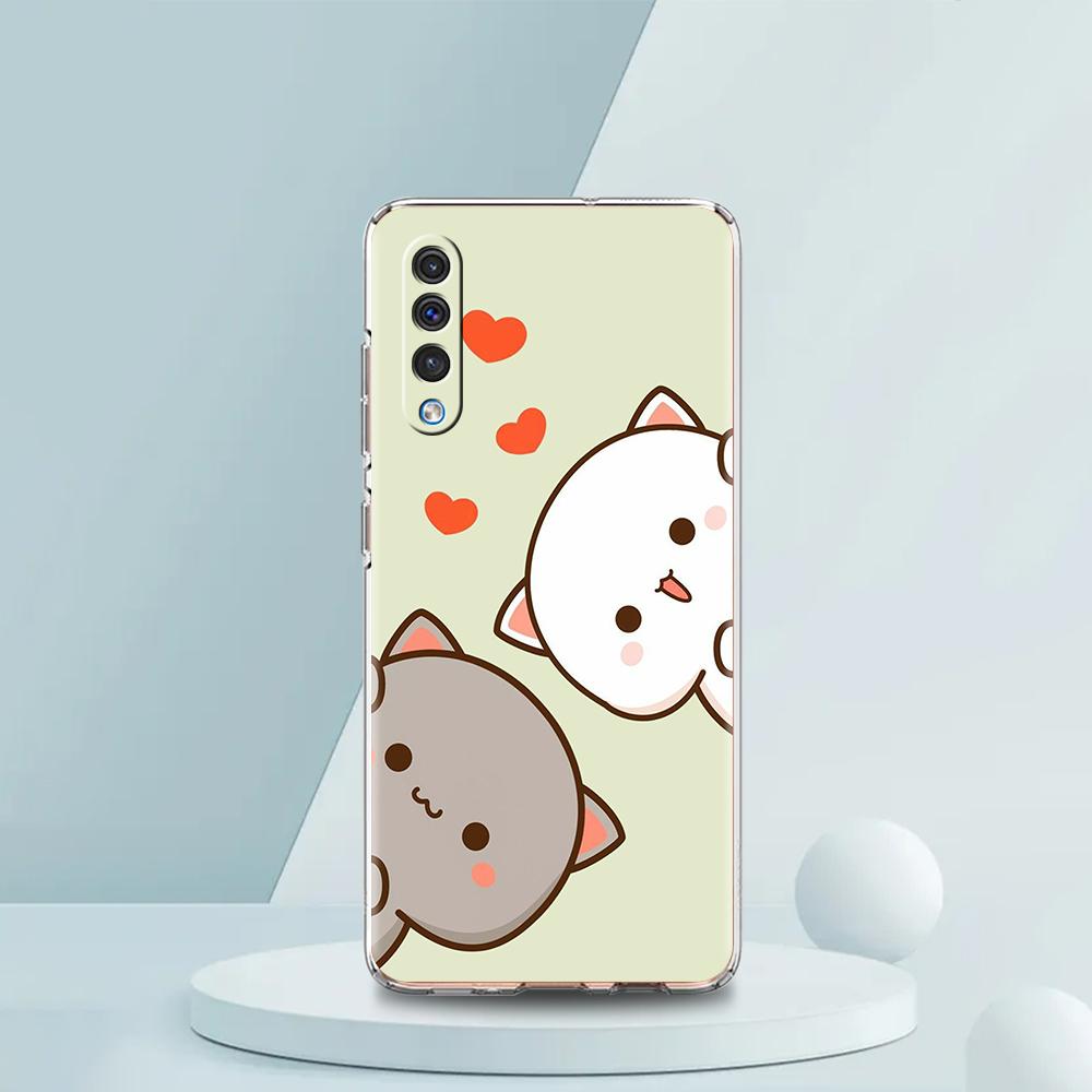 Милый Мультяшный Кот Пара Чехол Для Samsung A16 A14 A12 A22 A32 5G A34 A42 A52 A54 A50 A70 A72 A30 A40 A20E A10S A20S A02S A04S A06