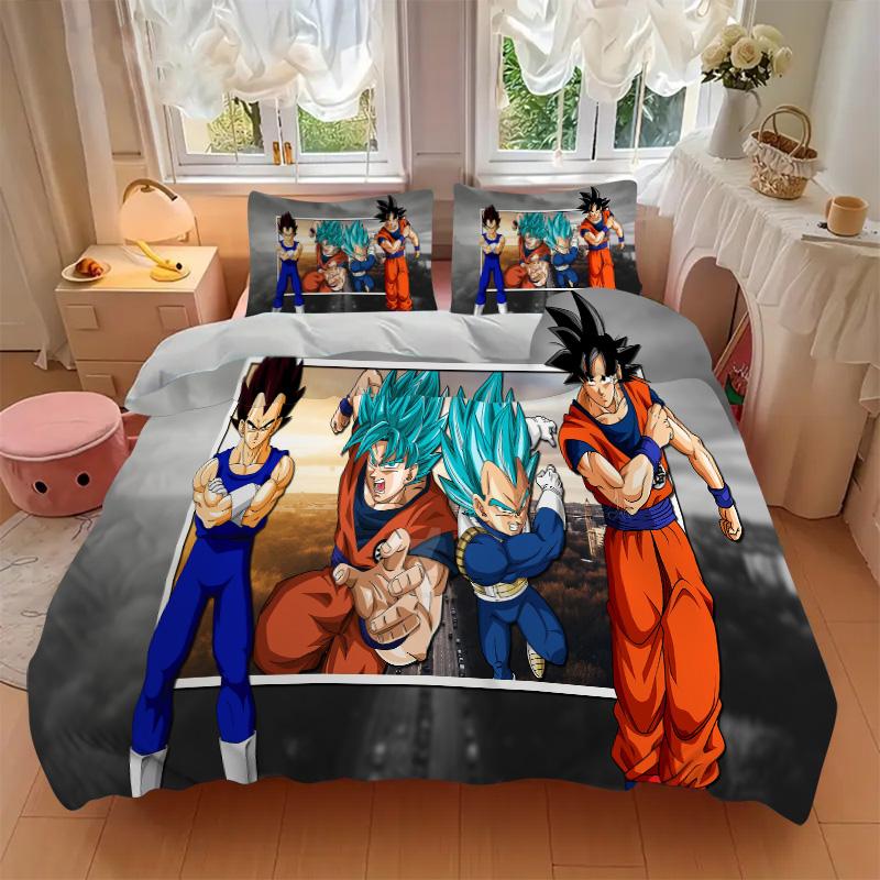 Super Saiyan Evolution Print 3Pcs Bedding Setduvet Cover With 2 Bedropillowcase Home Birthday Gift