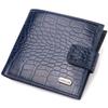 Wallet for Men In Horizontal Format Made of Genuine Leather with Crocodile Effect CANPELLINI 21769 Blue