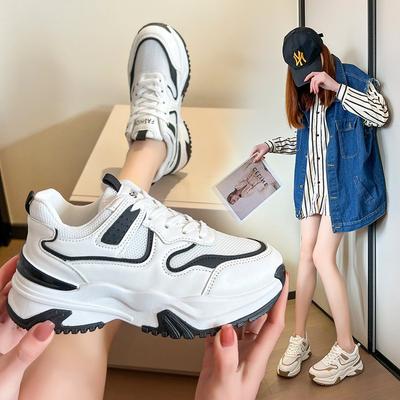 Женская кожаная обувь, обувь для папы, весенняя шикарная женская обувь в гонконгском стиле в ретро-стиле, универсальные маленькие повседневные кроссовки