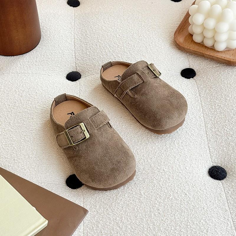 Kids Retro Birkenstock-Style Slip-On Closed-Toe Sandals TPR Sole Casual Flat Shoes Girls Boys