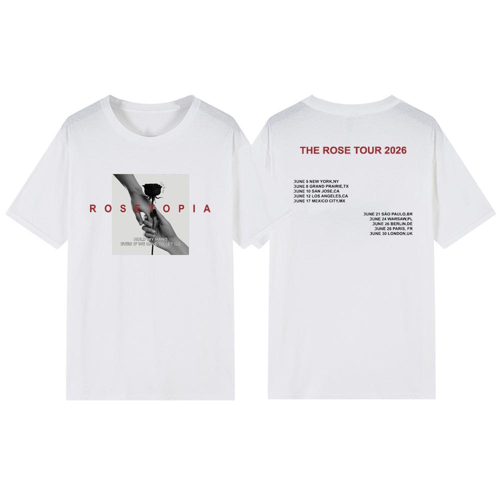 Футболка Rose Rosetopia World Tour 2026 Футболка для концерта Kpop Футболка корейской группы Streetwear Женские топы Kpop Мерч Подарок для фанатов