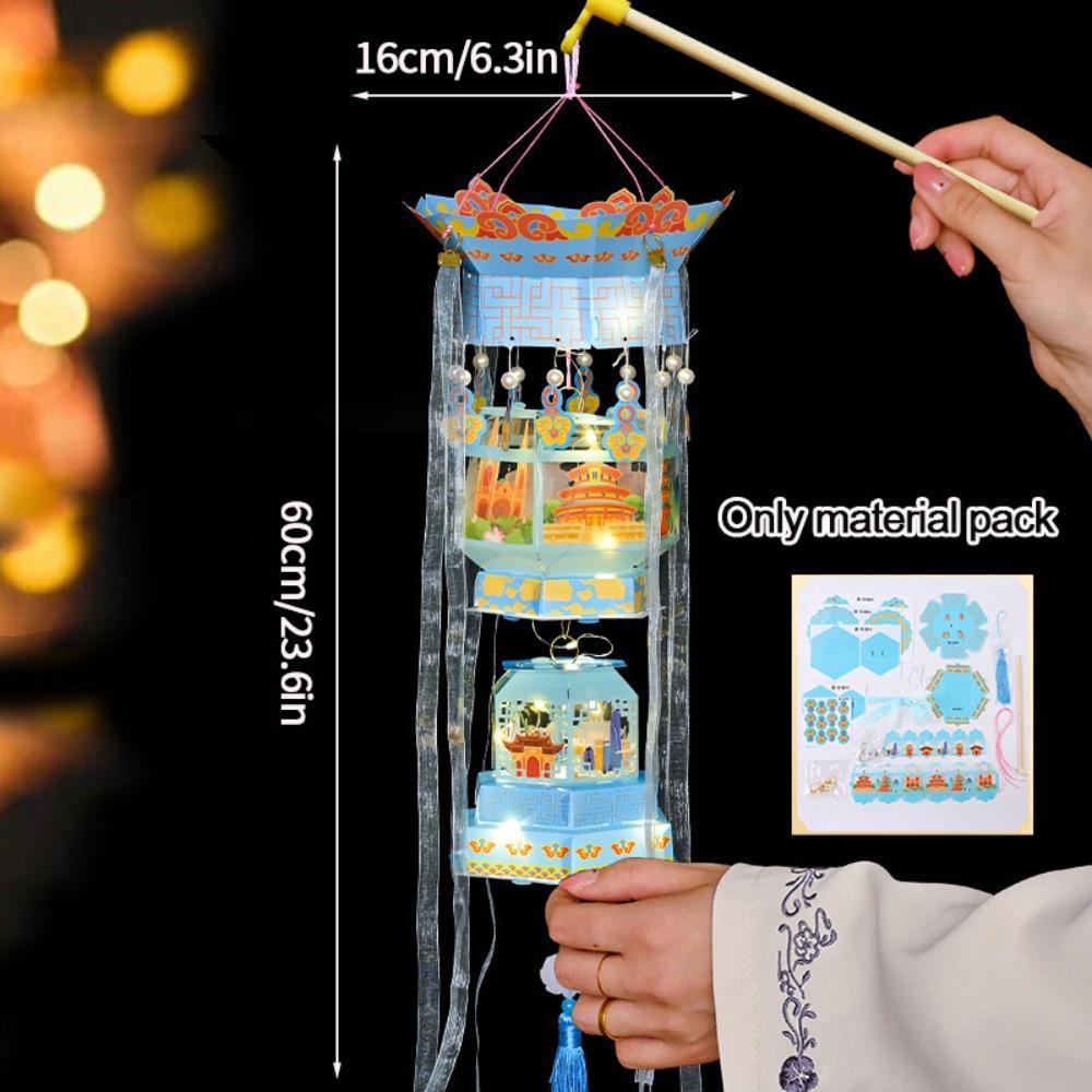 DIY Material Package Handmade Lantern Double Layered Chinese Style Lantern  Festival Celebration