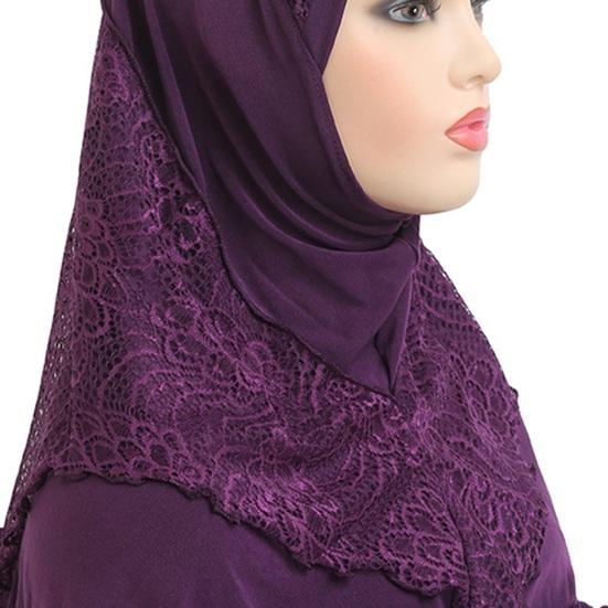 Women Lace Headscarf Hat Solid Color Breathable Turban Hat Chiffon Long Scarf Hat Stretchy Head Wrap