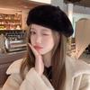 Korean Version of Autumn and Winter New Hat for Women Imitation Mink Beret Winter Warm Painter Hat Literary Retro Pumpkin Hat Trend