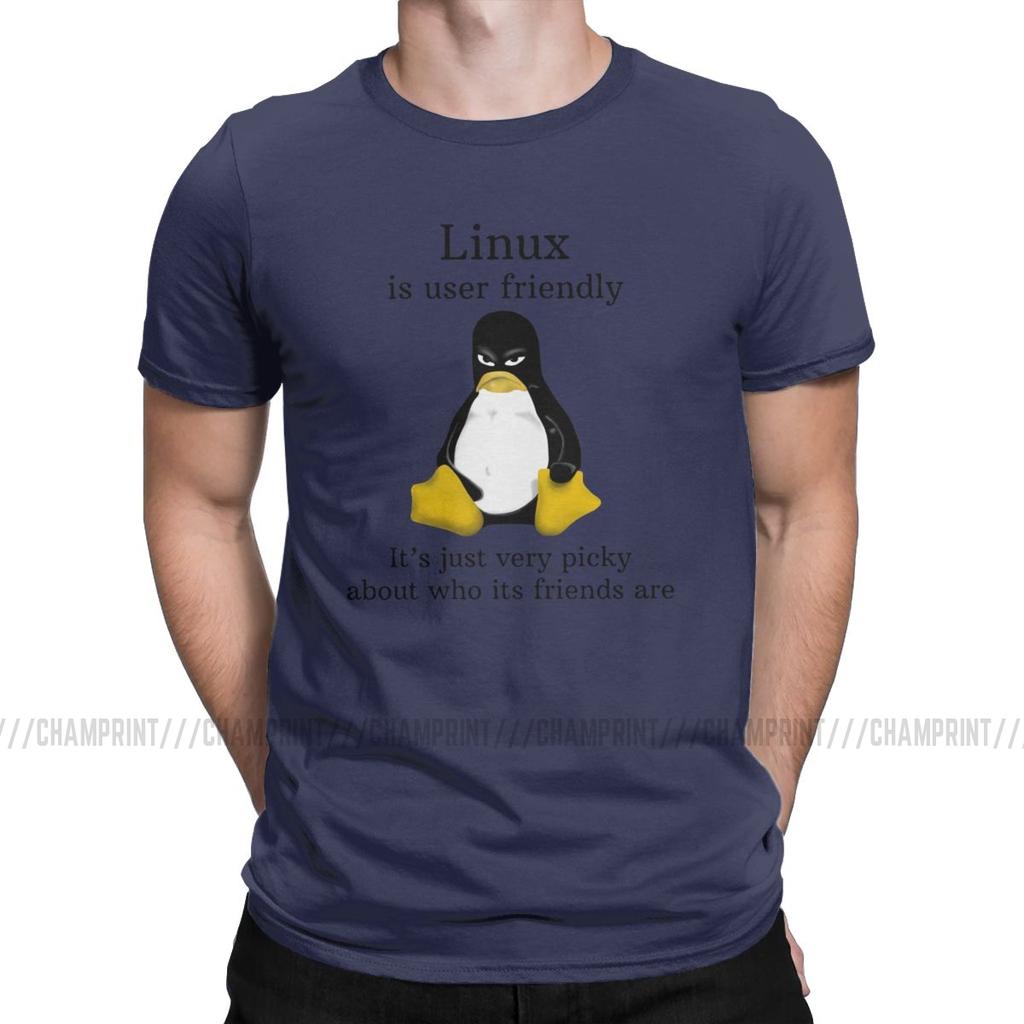 Linux удобен для пользователя футболки Мужчины Arch Linux Tux Программист Компьютерный разработчик Футболка Geek Nerd