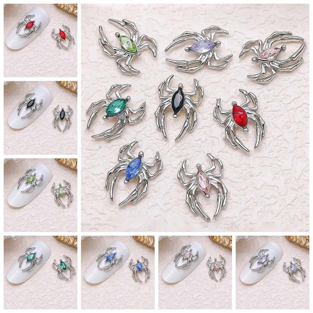 5pcs/set Nail Art Decorations Halloween Spider Nail Rhinestones Lady