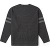 Vans Темно-серый с вафельной вязкой и вышивкой в стиле varsity, с круглым вырезом, свитшот VN000K7Z1O7