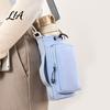 Universal Glass Cup Holder Crossbody Water Carrier, Wear-resistant Protective Sleeve with Phone Pocket, Drawstring Adjustable Strap Closure