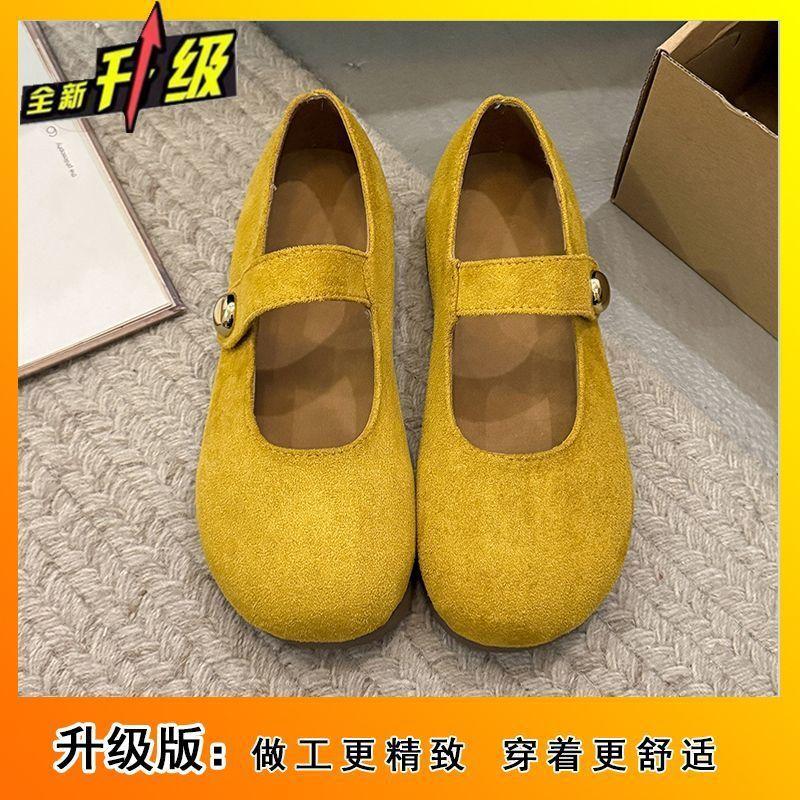 Gentle matching skirt soft-soled women's shoes shallow mouth single shoes women's 2025 new French retro word with Mary Jane shoes