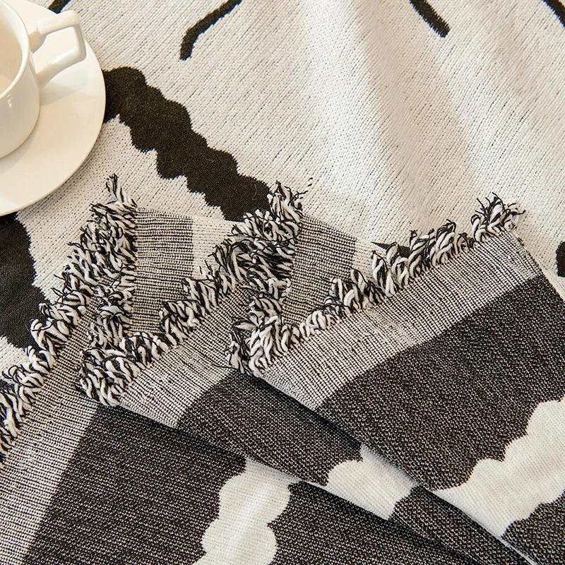 Sofa Cushion With Tassel Cover Cloth Towel Anti Slip Dustproof Integrated Anti Slip Cartoon Cute Bear Comfortable Home Item