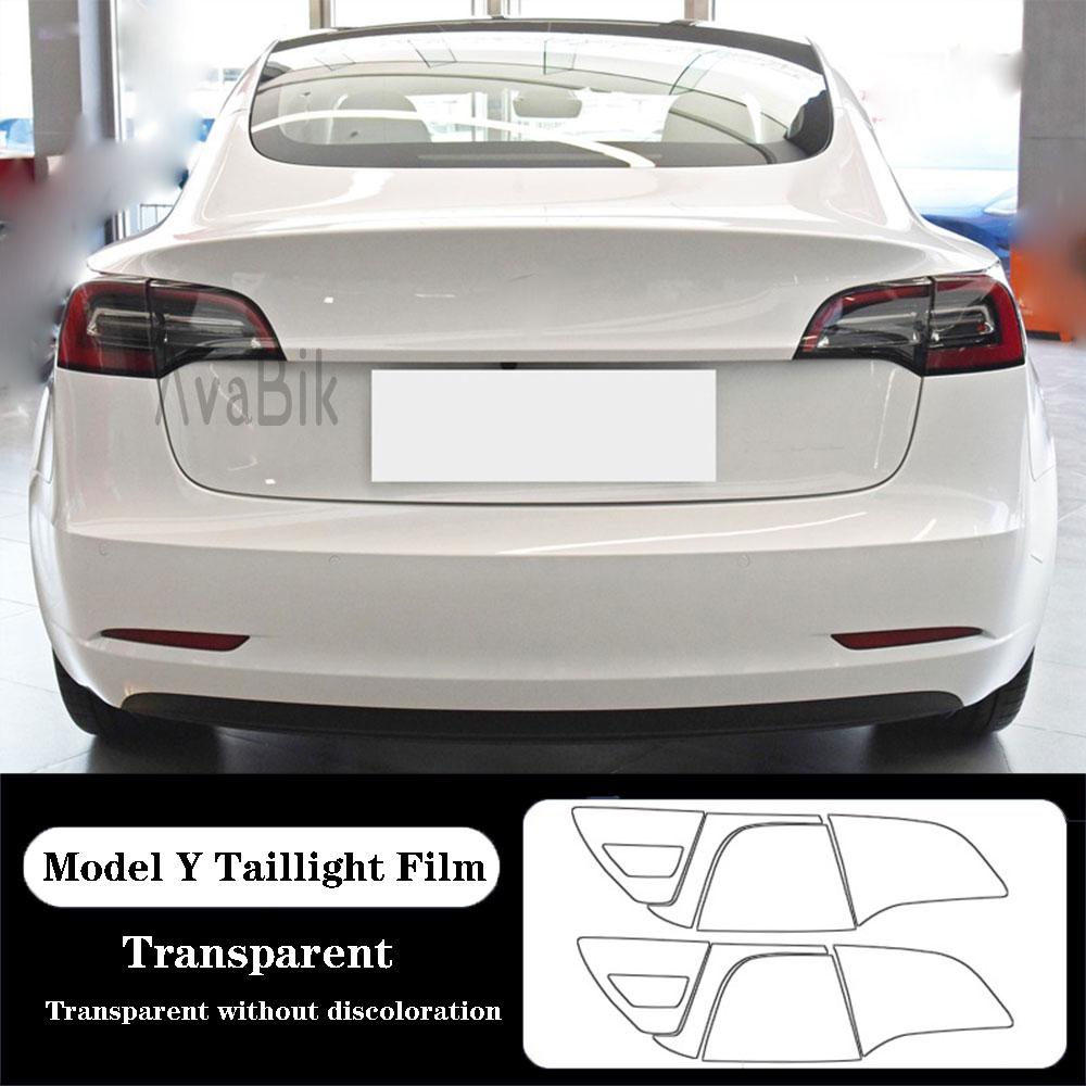 Пленка PPF для фар и задних фонарей для Tesla Model Y 2016- Черная Прозрачная Защитные Наклейки из TPU с Защитой от Царапин и Самовосстановлением
