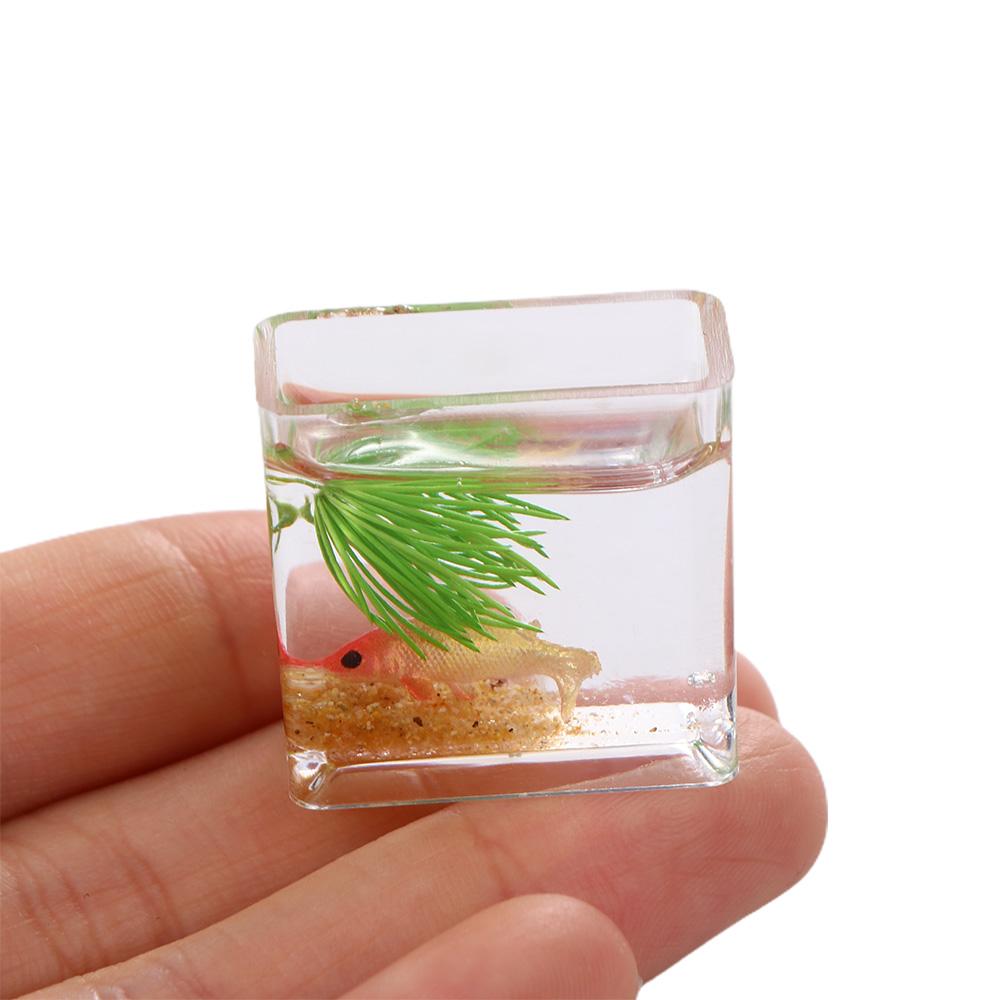 Pretend Toy Glass Fish Tank Model Miniature Fish Bowl Dollhouse Miniature Miniature Fish Tank