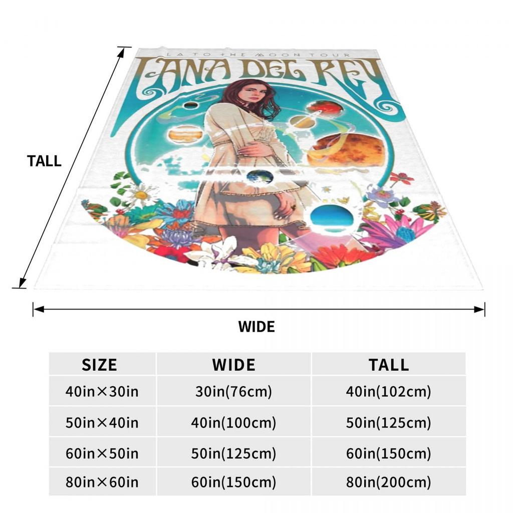 Lana Del Rey Singer Blankets Flannel Summer Portable Ultra-Soft Throw Blankets for Bedding Bedroom Bedspreads