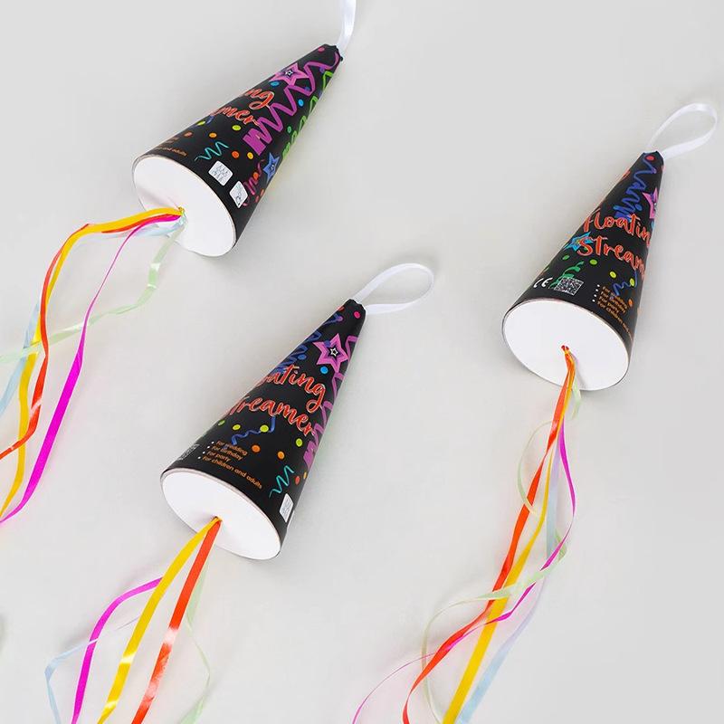 Мороженое Ленточный фейерверк, брошенный вручную Фейерверк Трубчатый фейерверк Красочные украшения для вечеринки по случаю дня рождения Фото Атмосфера Реквизит