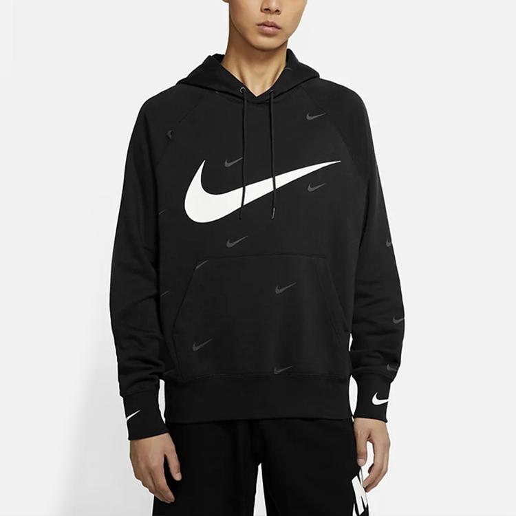 Nike Мужская флисовая толстовка с капюшоном NSW Swoosh, черная DA0111-010