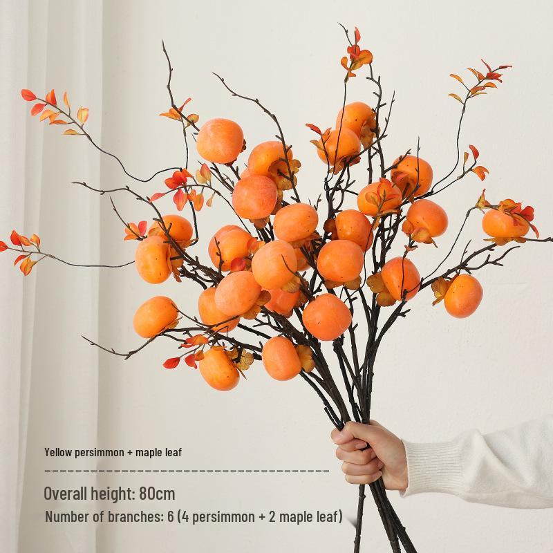 Bionic Dried Flowers: New Year Artificial Persimmon Bouquet, Living Room Decoration & Ornaments