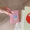 Вышивка Вышитый Бант Кошелек Искусственная Кожа Трехскладной Кошелек Универсальная Сумка для Карт Девочки